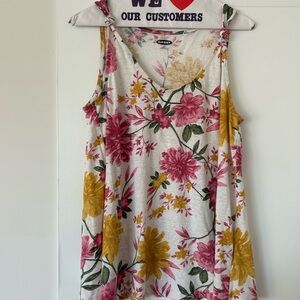 Old Navy Floral Tank Top with Yellow and Pink flowers